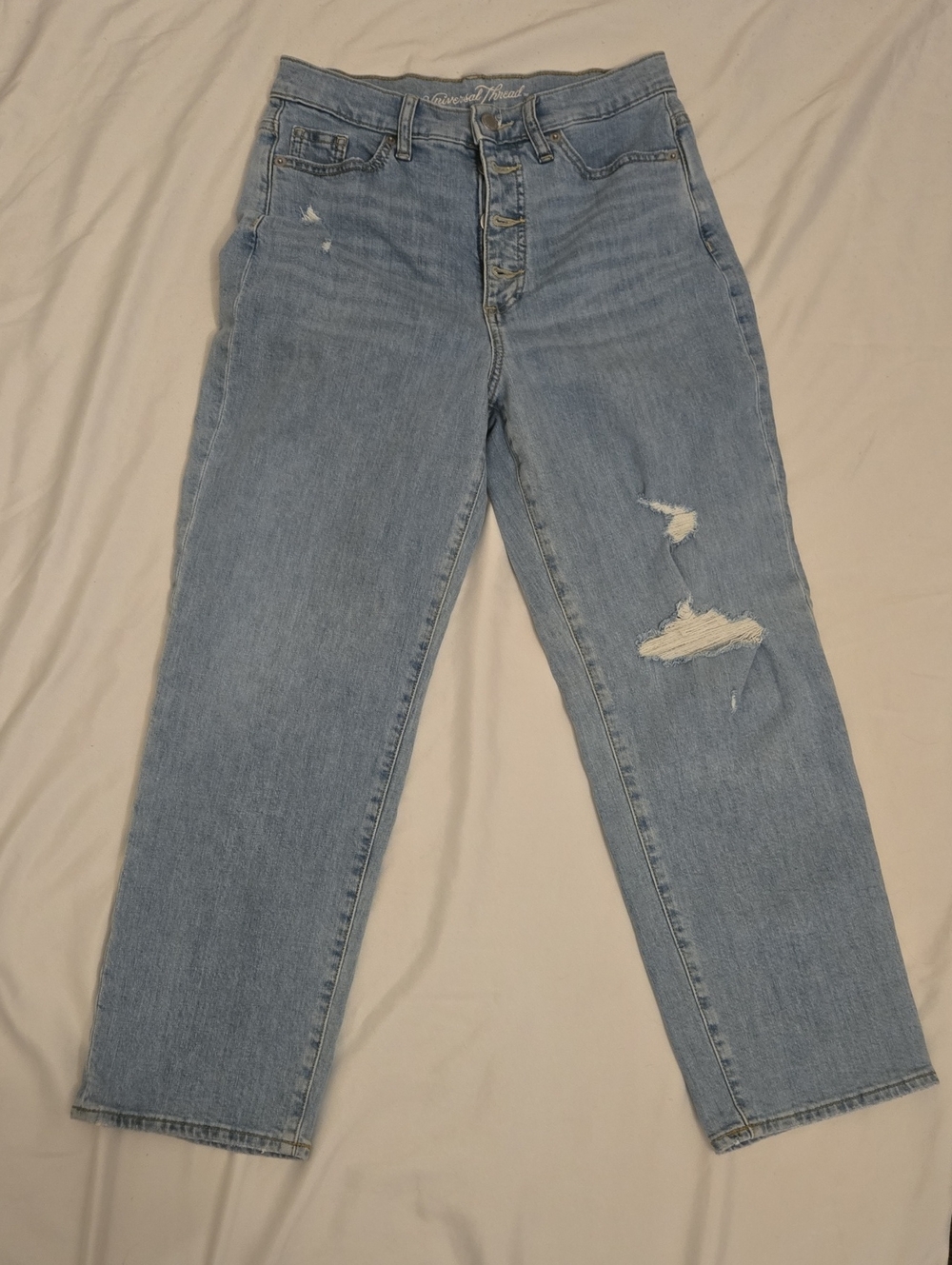Universal Thread Light Blue Distressed Boyfriend Jeans
